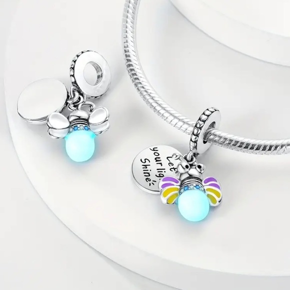 Women’s 925 Sterling Silver Bee Charm with Blue and Purple Accents - NWT - Picture 3 of 5